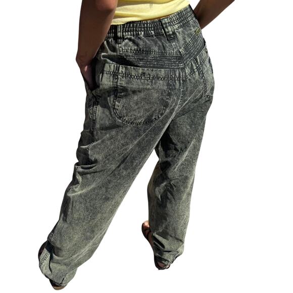 Vintage 90s Acid Wash Cargo Jeans Baggy Utility Pants - Picture 3 of 7